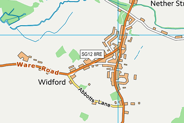Widford School map (SG12 8RE) - OS VectorMap District (Ordnance Survey)
