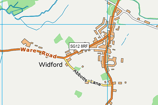SG12 8RF map - OS VectorMap District (Ordnance Survey)
