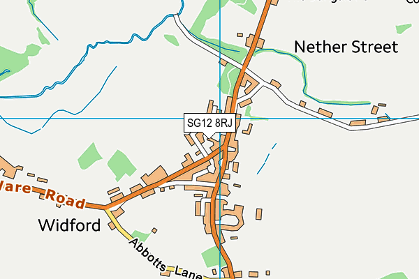 SG12 8RJ map - OS VectorMap District (Ordnance Survey)
