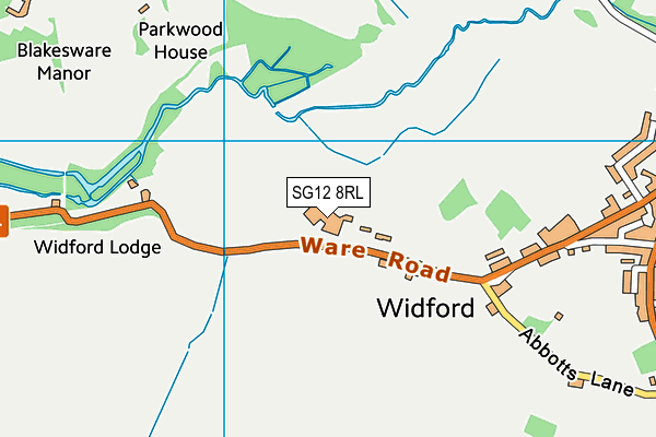 SG12 8RL map - OS VectorMap District (Ordnance Survey)