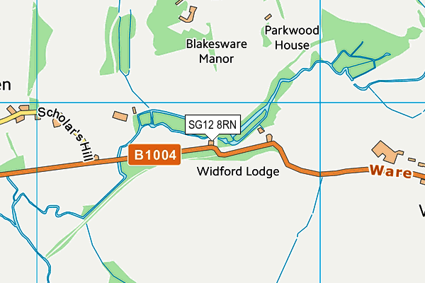 SG12 8RN map - OS VectorMap District (Ordnance Survey)