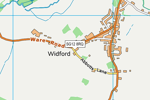 SG12 8RQ map - OS VectorMap District (Ordnance Survey)