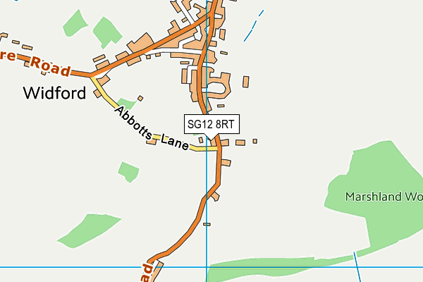 SG12 8RT map - OS VectorMap District (Ordnance Survey)