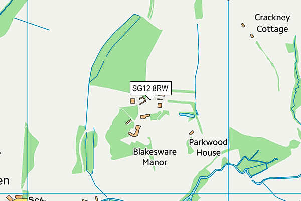 SG12 8RW map - OS VectorMap District (Ordnance Survey)