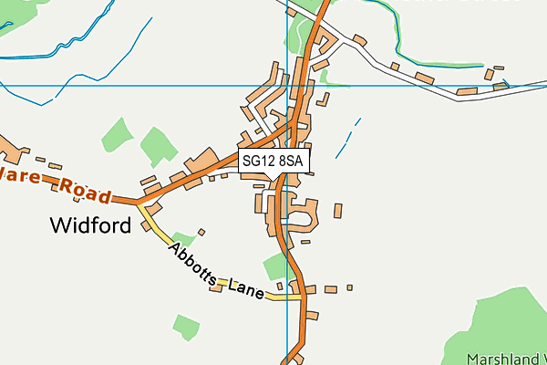 SG12 8SA map - OS VectorMap District (Ordnance Survey)