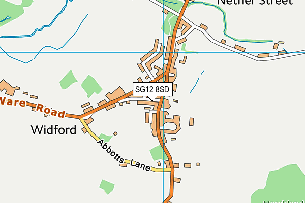 SG12 8SD map - OS VectorMap District (Ordnance Survey)