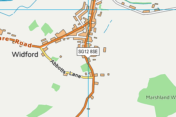 SG12 8SE map - OS VectorMap District (Ordnance Survey)