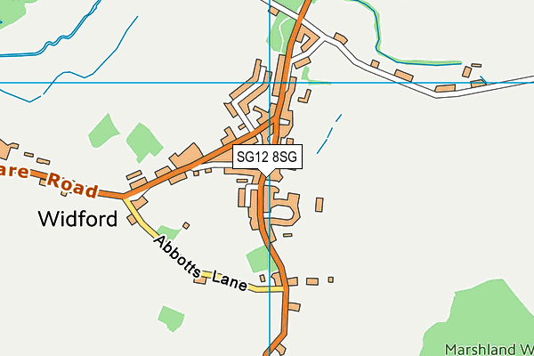 SG12 8SG map - OS VectorMap District (Ordnance Survey)