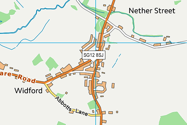 SG12 8SJ map - OS VectorMap District (Ordnance Survey)