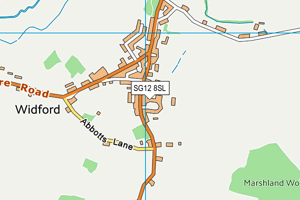 SG12 8SL map - OS VectorMap District (Ordnance Survey)