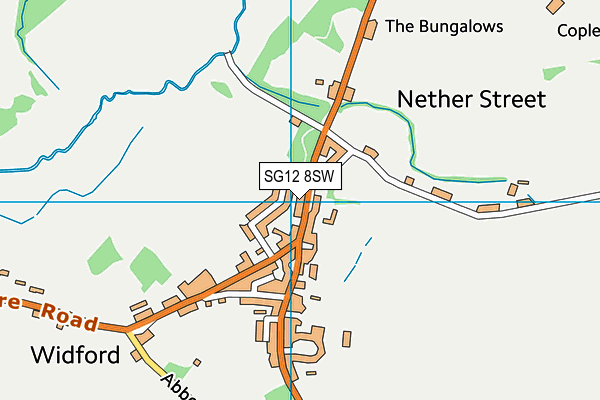 SG12 8SW map - OS VectorMap District (Ordnance Survey)