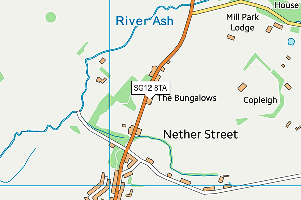 SG12 8TA map - OS VectorMap District (Ordnance Survey)