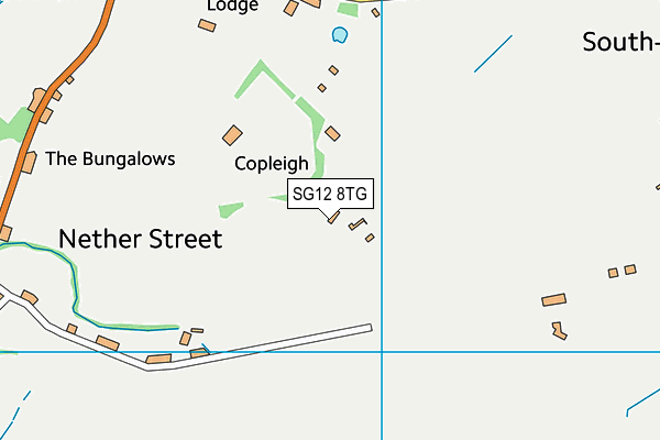 SG12 8TG map - OS VectorMap District (Ordnance Survey)