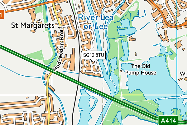 SG12 8TU map - OS VectorMap District (Ordnance Survey)