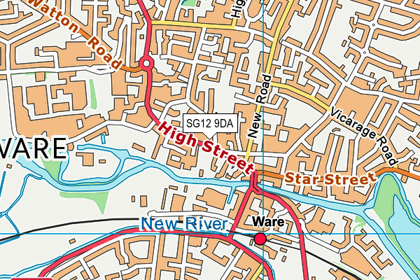 SG12 9DA map - OS VectorMap District (Ordnance Survey)