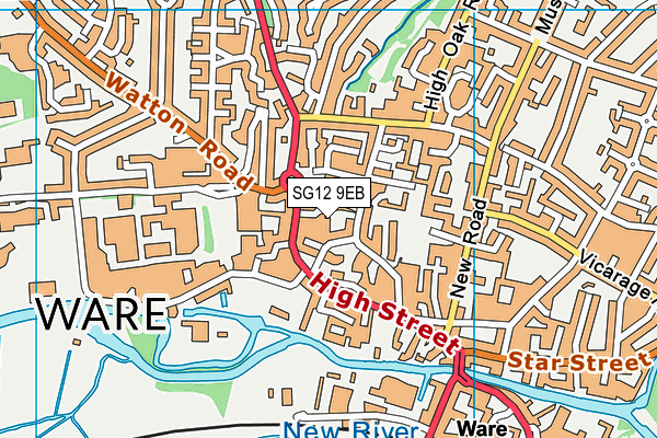SG12 9EB map - OS VectorMap District (Ordnance Survey)