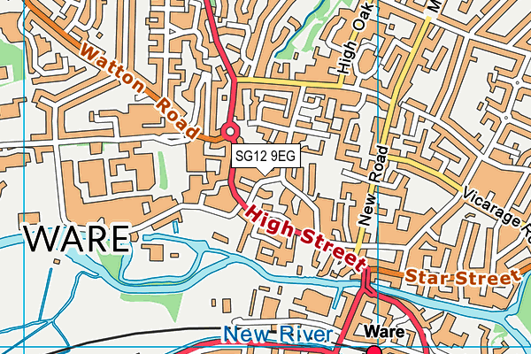 SG12 9EG map - OS VectorMap District (Ordnance Survey)