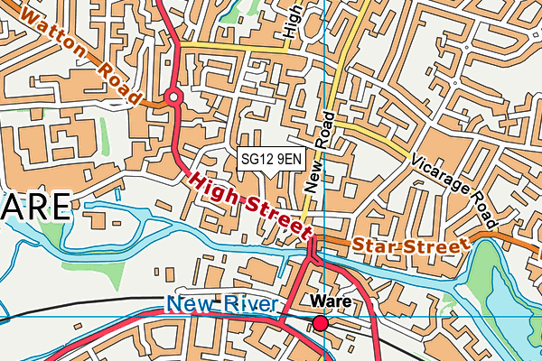 SG12 9EN map - OS VectorMap District (Ordnance Survey)