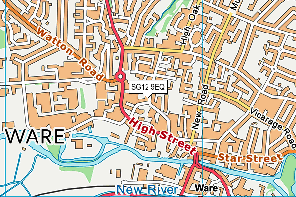 SG12 9EQ map - OS VectorMap District (Ordnance Survey)