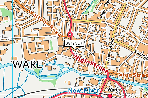 SG12 9ER map - OS VectorMap District (Ordnance Survey)