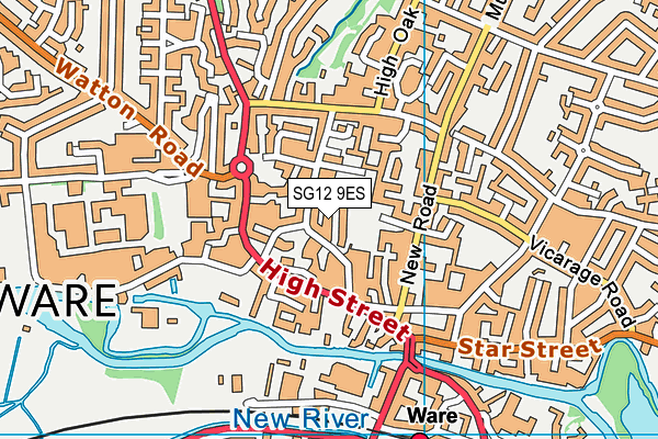 SG12 9ES map - OS VectorMap District (Ordnance Survey)