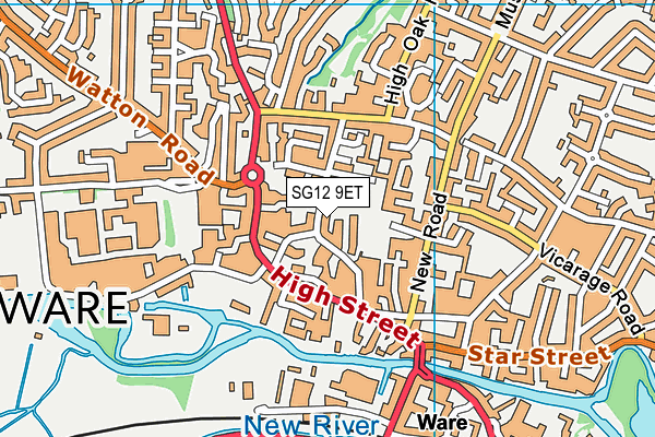 SG12 9ET map - OS VectorMap District (Ordnance Survey)