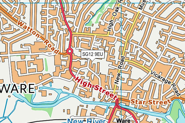 SG12 9EU map - OS VectorMap District (Ordnance Survey)