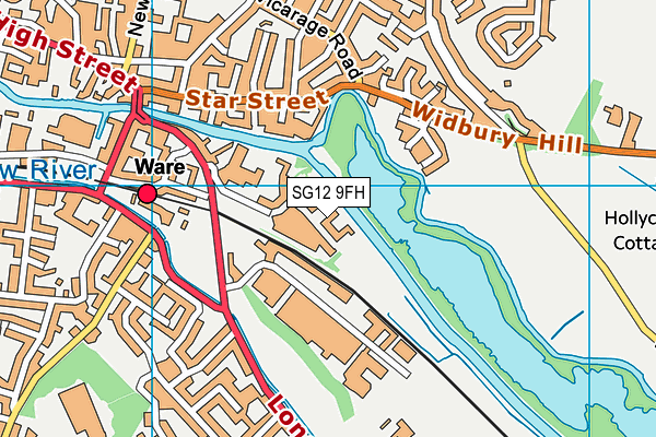 SG12 9FH map - OS VectorMap District (Ordnance Survey)
