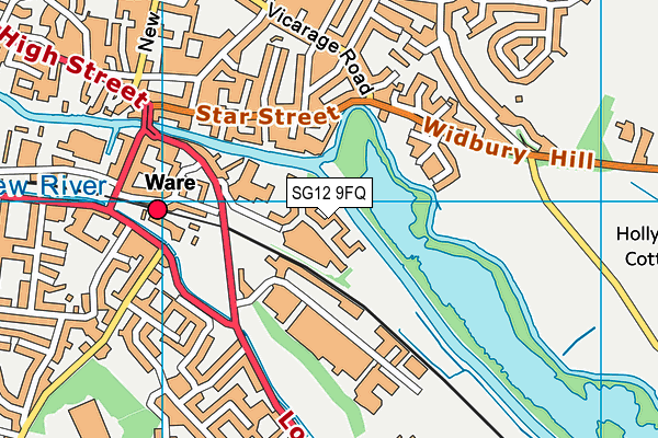 SG12 9FQ map - OS VectorMap District (Ordnance Survey)