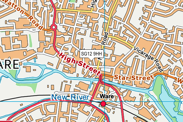 SG12 9HH map - OS VectorMap District (Ordnance Survey)