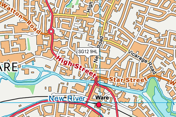 SG12 9HL map - OS VectorMap District (Ordnance Survey)