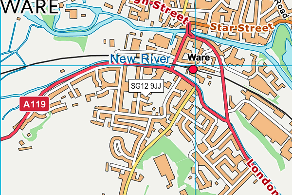 SG12 9JJ map - OS VectorMap District (Ordnance Survey)