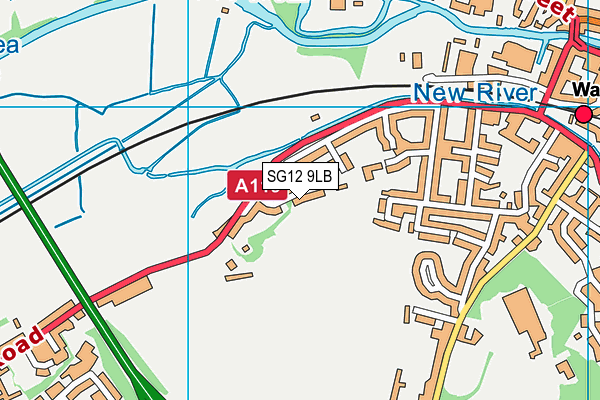 SG12 9LB map - OS VectorMap District (Ordnance Survey)