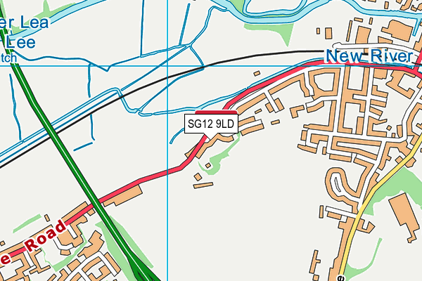 SG12 9LD map - OS VectorMap District (Ordnance Survey)