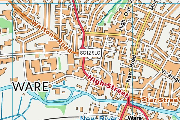 SG12 9LG map - OS VectorMap District (Ordnance Survey)