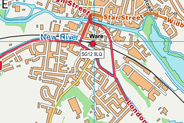 SG12 9LQ map - OS VectorMap District (Ordnance Survey)