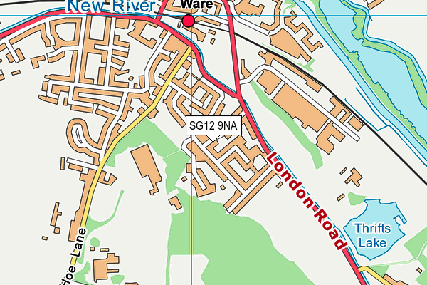 SG12 9NA map - OS VectorMap District (Ordnance Survey)