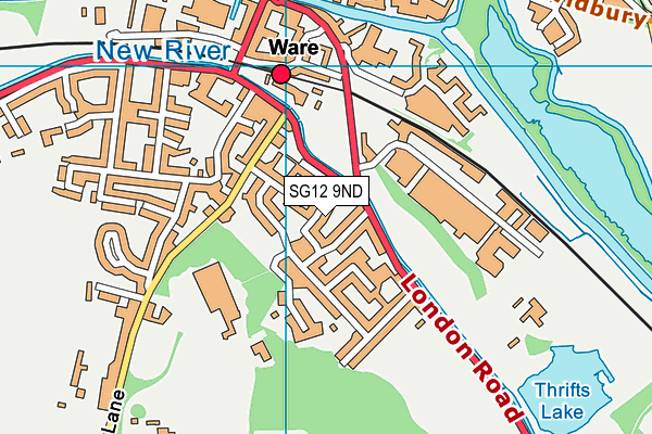 SG12 9ND map - OS VectorMap District (Ordnance Survey)