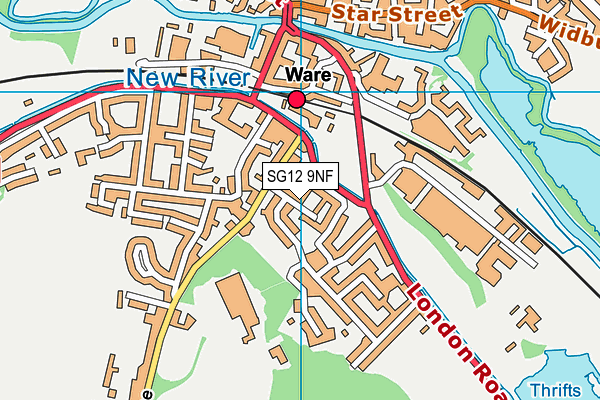 SG12 9NF map - OS VectorMap District (Ordnance Survey)