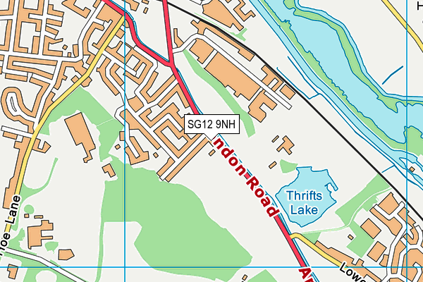 SG12 9NH map - OS VectorMap District (Ordnance Survey)