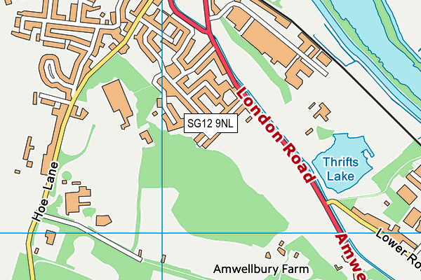 SG12 9NL map - OS VectorMap District (Ordnance Survey)