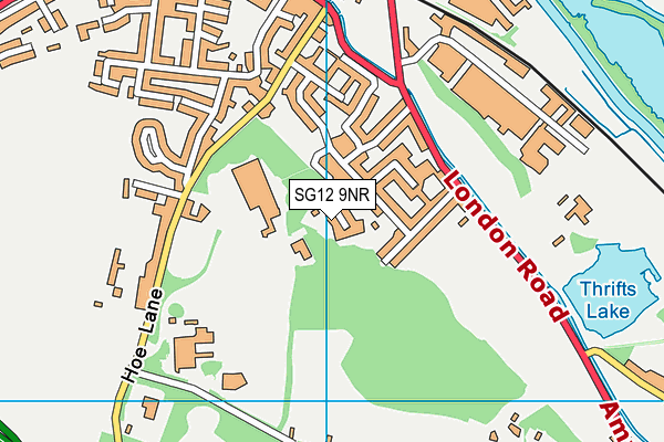 SG12 9NR map - OS VectorMap District (Ordnance Survey)