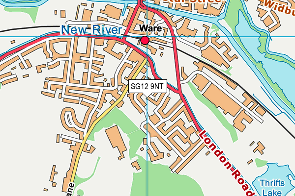 SG12 9NT map - OS VectorMap District (Ordnance Survey)