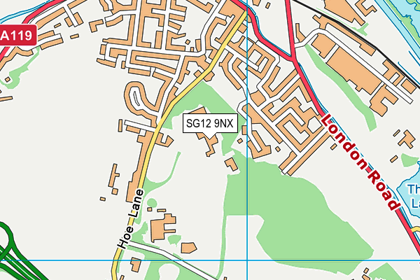 Presdales School map (SG12 9NX) - OS VectorMap District (Ordnance Survey)