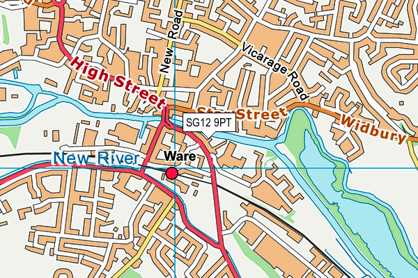 SG12 9PT map - OS VectorMap District (Ordnance Survey)