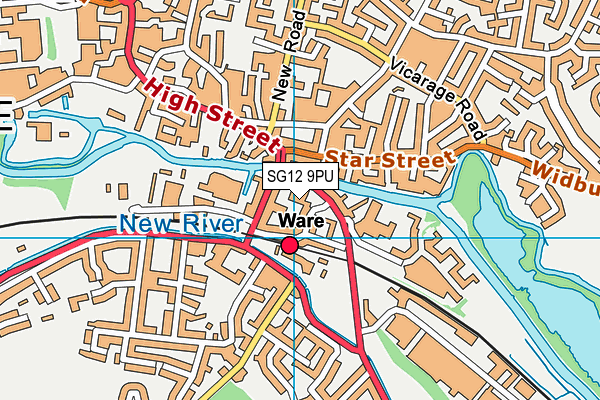 SG12 9PU map - OS VectorMap District (Ordnance Survey)