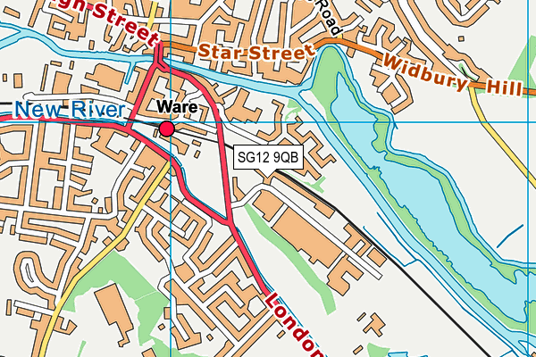 SG12 9QB map - OS VectorMap District (Ordnance Survey)