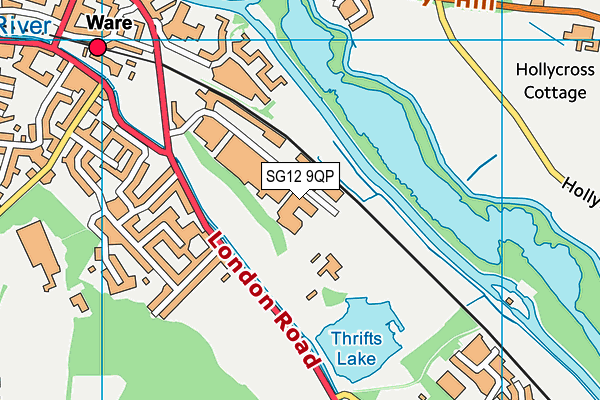 SG12 9QP map - OS VectorMap District (Ordnance Survey)