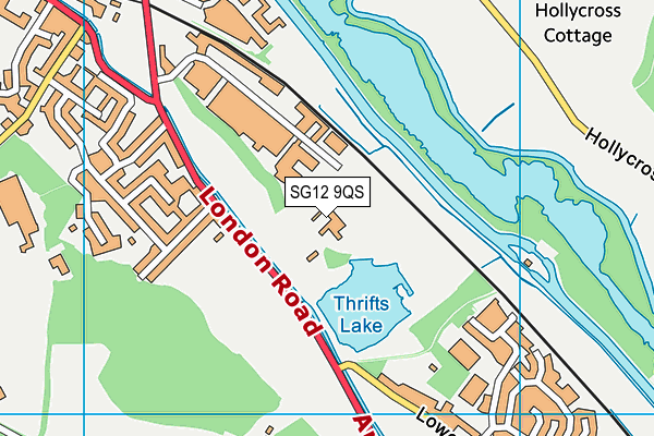 SG12 9QS map - OS VectorMap District (Ordnance Survey)