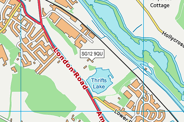 SG12 9QU map - OS VectorMap District (Ordnance Survey)